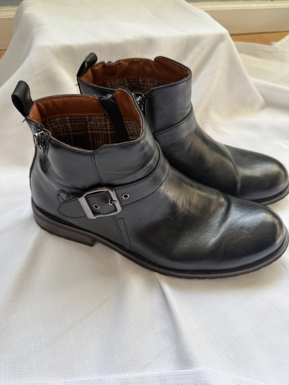 Ferro Aldo 'Dalton' Black Vegan Leather Ankle Boot w/Side Zipper Men's Size 10.5